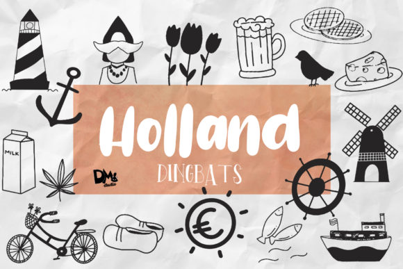 Holland Dingbats: A Playful Collection of 36 Keyboard-Ready Doodles