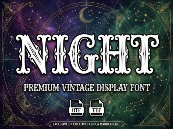 Night: Unleashing Celestial Elegance in Your Typography