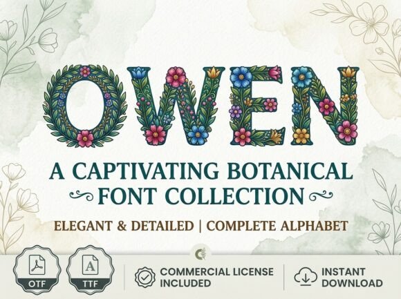 Owen: A Botanical Font That Brings Natural Elegance to Your Designs