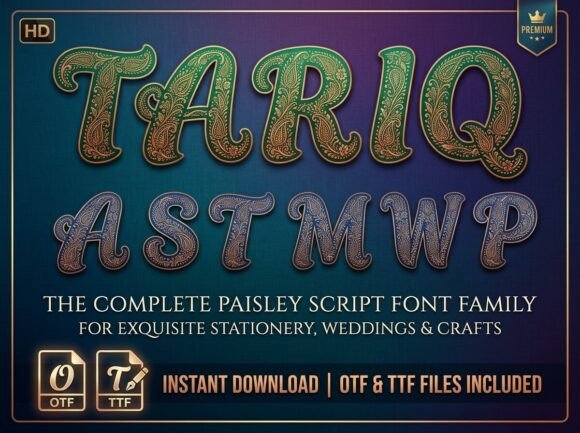Tariq: Weaving Paisley Artistry Into Modern Typography