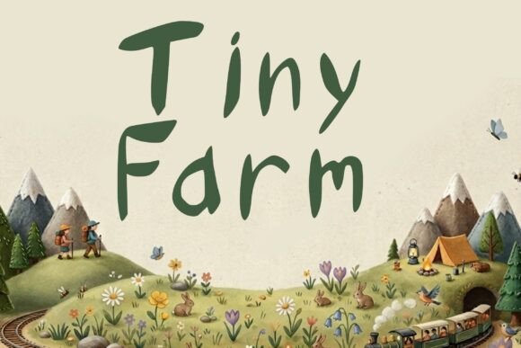 Tiny Farm: A Whimsical Hand-Drawn Display Font for Authentic Projects